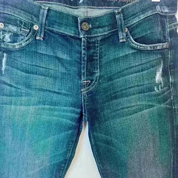 7 For All Mankind Josefina Rolled Hem Midrise Boyfriend Jeans - Picture 5 of 11